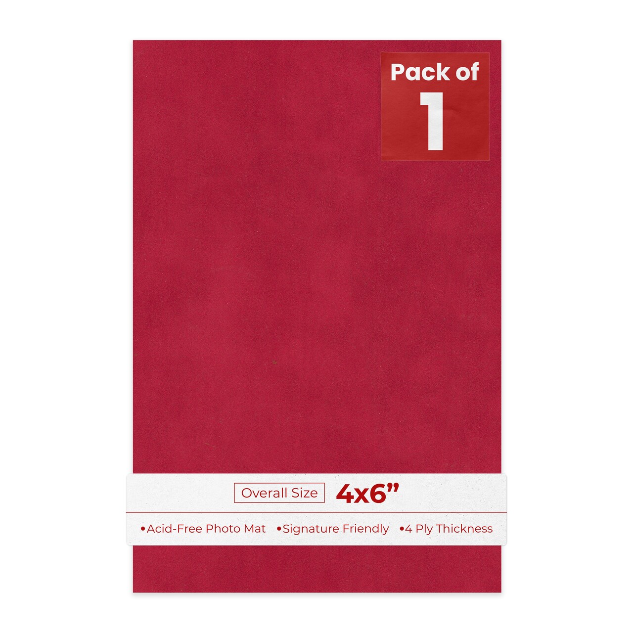 Red Suede 4x6 Inch Uncut Mat Board - Blank Sheets, No Opening